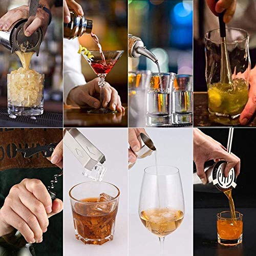 NXYJD Cocktail Shaker Set, 12-teiliges Bartender-Kit Bar-Tool mit Balkenzubehör, Edelstahl Martini-Mischer, Getränk… – Bild 5
