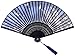 BIGOCT 265D1 Leegoal White Butterfly Pink Flowers Pattern Lace Bamboo Handheld Folding Fans for Girls Women, One Size, Blue