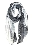 GERINLY Lightweight Scarves: Fashion Lace Print Shawl Wrap For Women (Black)