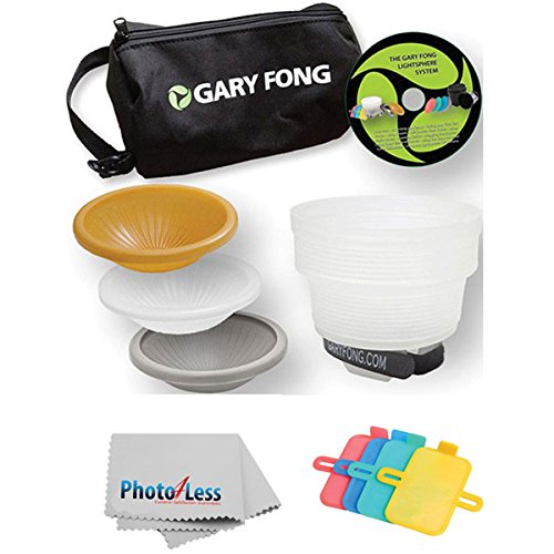 Gary Fong Lightsphere Collapsible Wedding & Event Lighting Kit With 4-piece Color Gel Set + Cleaning Cloth For CANON 540EX 420EX 550EX 430EX 580EX 580EX II 430EX II 270EX 380EX 320EX 600EX-RT