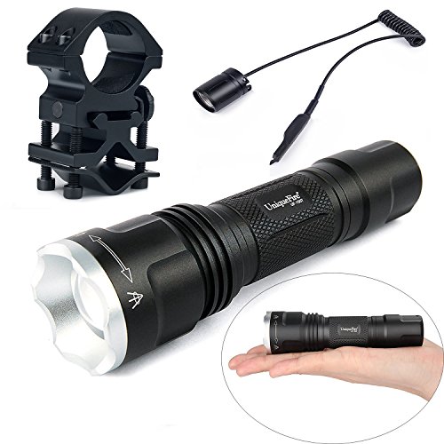 Uniquefire UF-1507 850NM IR Led Mini Flashlight Infrared Zoomable T20 20mm Lens Torch Night Vision + Rat Tail + Rifle Scope Mount Kit Set For Hunting