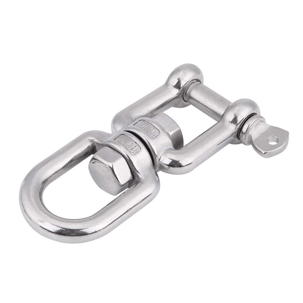 Swivel Shackle Heavy Duty 304 Stainless Steel Snap Anchor Rotating Shackle Device Lift Swivel Ring (10mm)