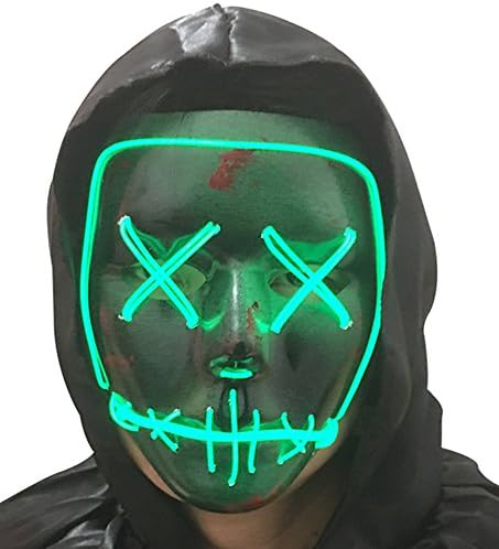 DevilFace Halloween Light Up Mask EL Wire LED Mask Frightening Wire Melbourne Shuffle