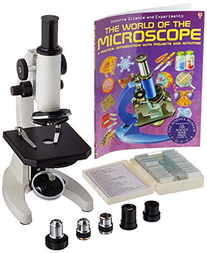 AmScope M60C-ABS-PS25-WM Beginner Microscope Kit, Mirror Illumination, WF10x and WF20x Eyepieces, 40x-1000x Magnification, Includes Case, Set of 25 Prepared Slides, and Book