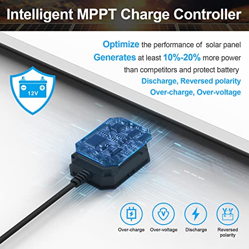 SUNER POWER 12V Solar Battery Charger Maintainer, Waterproof 50W Solar