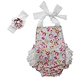 DQdq Baby Girls' Cotton Ruffles Romper Summer Dresses with Headband