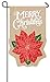 Evergreen Burlap Holiday Poinsettia Garden Flag, 12.5 x 18 inches