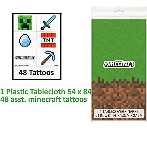 image for HeroFiber Minecraft Party Supplies for 16 - Dinner Plates, Dessert Pla