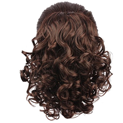 WeKen Hair Bun Medium Long Curly Synthetic Hairpiece Dark Brown