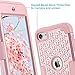 ULAK iPod Touch Case 5 6th Generation, iPod Touch 7 Case, Bling Glitter Hybrid Heavy Duty Protection Shockproof High Impact Resistant Hard PC Soft Silicone Protective Case, Rose Gold