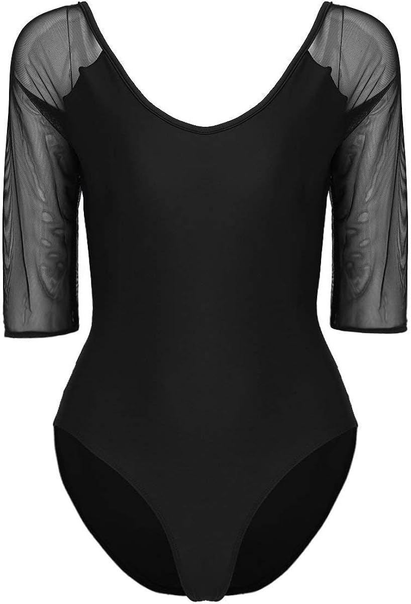 BOLAWOO77 Women S Elegant Bodysuit 3 4 Sleeves Bodysuit Strech Fashion