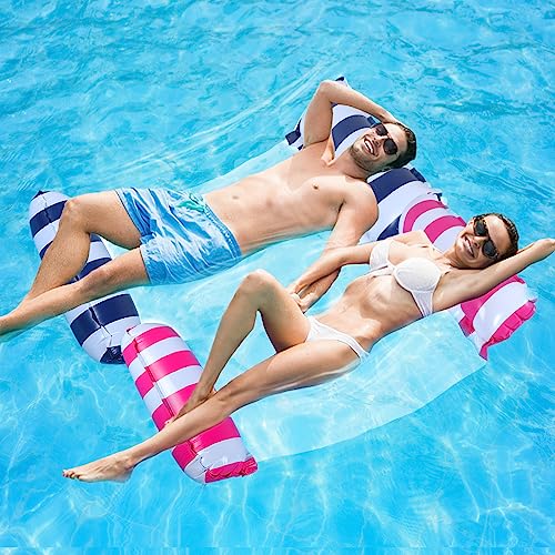 2pack] Upgrated 4-in-1 Adults Pool Float Water Hammock, Multi