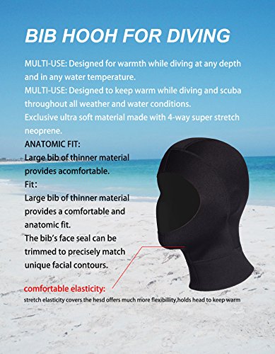 image for Junlan 3mm Neoprene Diving Hood Full Face Mask Warm Swimming Cap Wetsu