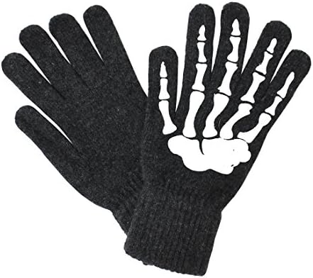 LL- Skeleton Hand Bones Gloves Adult Halloween Costume Accessory (Gray)