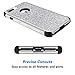 Hython Designed for iPhone 8 Plus, iPhone 7 Plus Case, Heavy Duty Defender Protective Bling Glitter Sparkle Hard Shell Hybrid Shockproof Rubber Bumper Cover, Silver