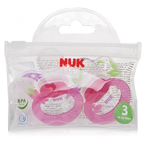 NUK Happy Days 2 Pack Silicone Soother Size 3 - Pink