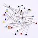 Shappy 14 Colors Sewing Pins 1400 Pieces Glass Head Quilting Pins for Dressmaker Jewelry Components Flower Decoration with 7 Plastic Containers, 2 Size (38 mm, 32 mm)