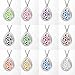 HOUSWEETY Aromatherapy Essential Oil Diffuser Necklace-Stainless Steel Locket Pendant,12 Refill Pads(Non-engraving)