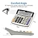 Calculator,12-Digit Desktop Basic Calculator, Solar Battery Dual Power with Large LCD Display and Large Buttons Office Calculator by Ebristar (JP01251A)
