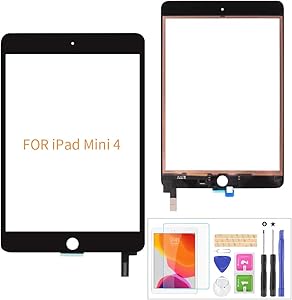 A-MIND For IPad Mini 4 A1538 A1550 Touch Screen Replacement Parts,(Not LCD,NO Home Button) With Free Screen Protector+Repair Tools(Black)