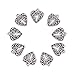 Monrocco 100 Pack Antique Silver Alloy Metal Heart Cross Charms Bulk for Bracelets Jewelry Making