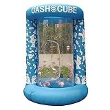 Inflatable Cash Cube Booth for Advertisment, Inflatable Money Grab Machine for Event (No Blower Included) (Blue)