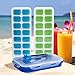 Ice Cube Tray Set: 1 Plastic Tray with Lid + Bin for Storage + Recipes E-Book - BPA-Free | By Lebice