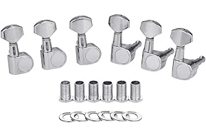 Dopro 15:1 Guitar 2 Pin Tuners Tuning Keys Dual Pin Guitar Tuning Machine Heads for Import Style Squier Affinity/Ibanez/Yamaha Guitars Mini Contemporary Key Chrome