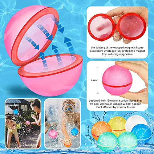 Reusable Water Balloons Quick Fill Self Sealing, Refillable Water Balls for Kids, Reusable Water