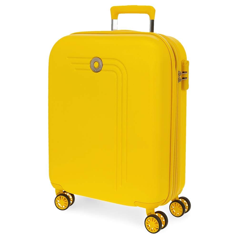 Movom Riga Yellow Cabin Suitcase 40x55x20 cm Rigid ABS Combination lock 37 Litre 3 Kg 4 Double Wheels Hand Luggage