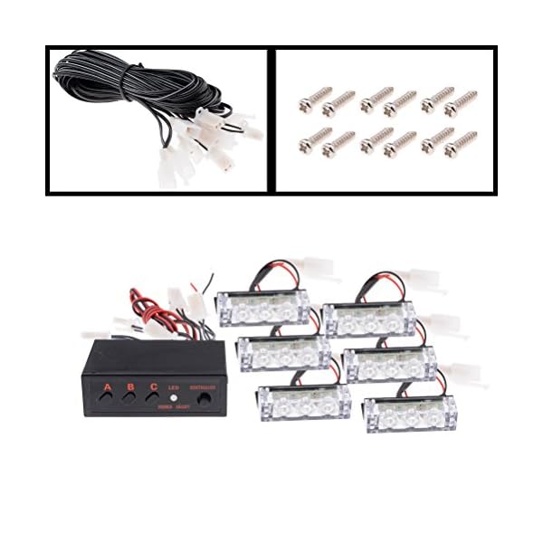 3-Flashing-Modes-Amber-18-LED-Warning-Hazard-Construction-Strobe-Light-Control-Module-Mounting-Bracket-Bar-Pickup-Truck-SUV-Boat-Set-of-6