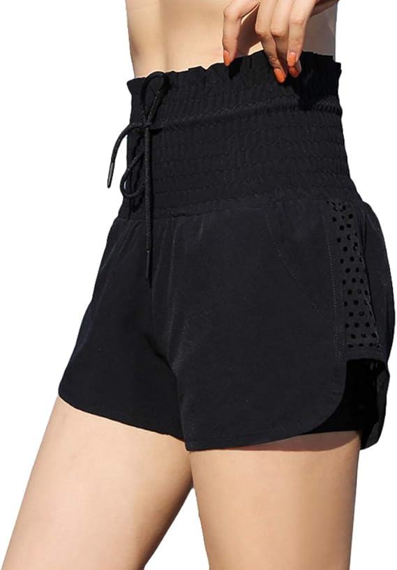 Liangzhu Yoga Sports Shorts High Waist Loose Breathable Gym Running