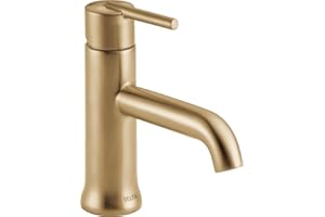 Delta faucet Trinsic Single Hole, Gold, Single Handle Bathroom Faucet, Metal Drain Assembly, Champagne Bronze 559LF-CZMPU