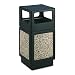 Safco Products Canmeleon Outdoor/Indoor Aggregate Panel Trash Can 9472NC, Black, Natural Stone Panels, Outdoor/Indoor Use, 38-Gallon Capacity