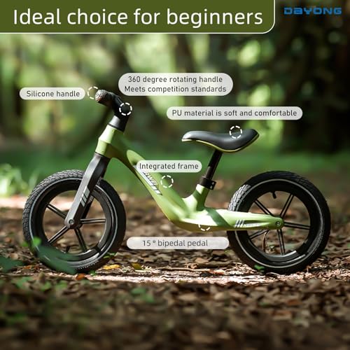 DAYONG Balance Bike for Kids, No Pedal Toddler Training Bicycle with Height Adjustable Seat, Lightweight Walker Bike with Inflatable Wheels for 3-7 Years Old Boys Girls.
