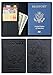 RFID Blocking US Passport Holder Cover Travel Wallet Organizer Case With Card Slots (Black)