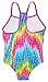 Speedo Girls Thin Strap One Piece Swimsuit (10, Rainbow Zig Zag)