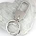 maycom Polished Silver Pants Buckle Keychain Waist Belt Clip Hanging Double Loops Keyring Key Chain Ring Key Fob 84003