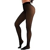 Popilush Fleece Lined Tights Black Thermal Warm or Winter Skintone Sheer Tights Fleece Lined Tights Leggings Women