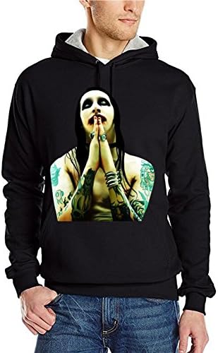 Kaari Success Men's Marilyn Manson Hoodie Casual Hoodie XXXL Black
