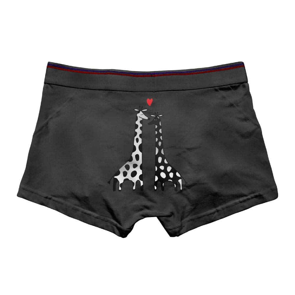 Mens Giraffes Couple in Love Underwear Cotton Boxer Briefs Stretch Low