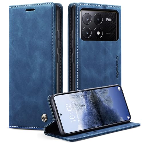 Monweicz Case for Xiaomi Poco X6 Pro 5G, [Magnetic Case], [Wallet Case], with Card Holder Stand Protective Flip Wallet Anti-Shock Case for Xiaomi Poco X6 Pro 5G-Blue