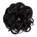 Scrunchy Updo Wavy Straight Hair Bun Clip Messy Donut Chignons Synthetic Hairpiece Hair Extension (natural black)