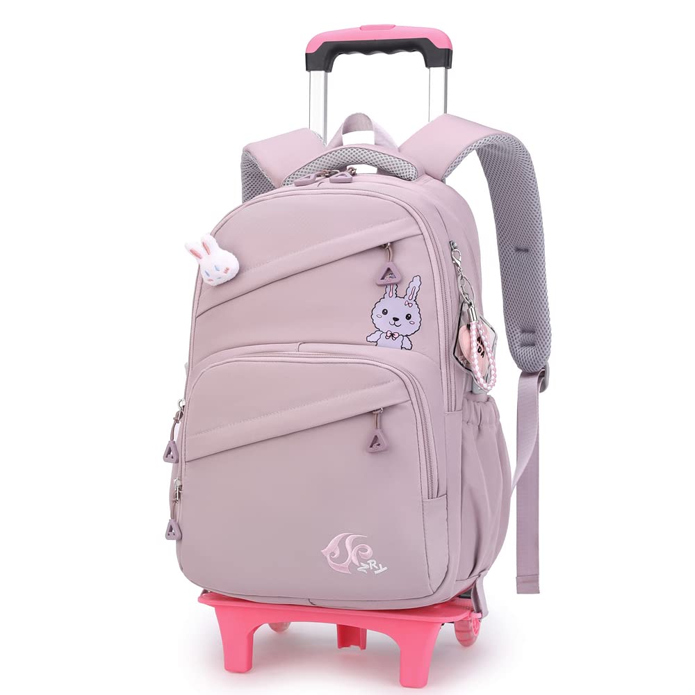 Photo 1 of Rolling Backpack for Girls Trolley BookBag with Wheels Elementary and Middle School Luggage Travel Bag
