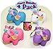 Animolds PooPoo Unicorn (Glitter Pooping Unicorns) Keychains Pink, Blue, Purple & White Complete Gift Set Party Bundle - 4 Pack