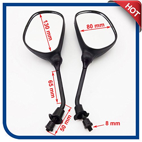 Oda Rearview Mirrors 8mm Rearview Mirror Universal Use Scooter Motorcycle ATV Quad
