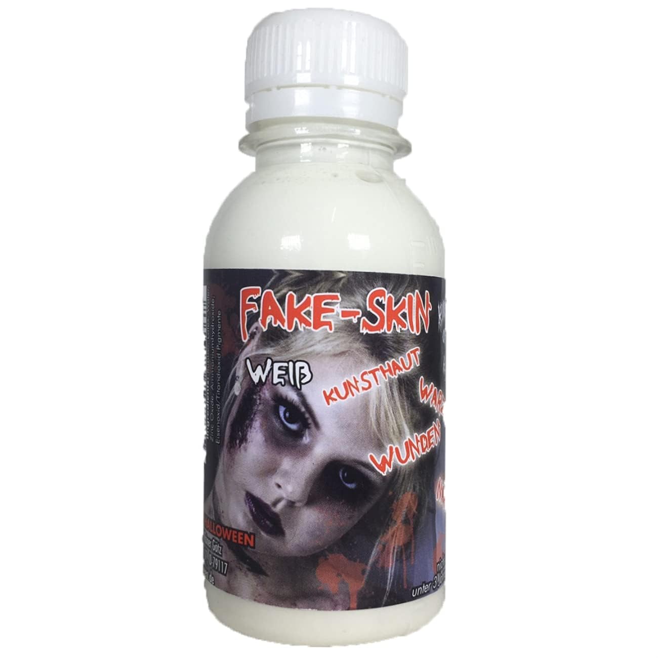 King of Halloween Fake Skin, latex milk for wounds and scars makeup, 100 ml, white