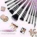 10 pcs Makeup Brushes Set - HEDILINA Professional Makeup Brush Kit, Eyebrow Eyeshadow Eyelash Lip Foundation Blush Powder Blending Concealer Brushes (Rose Red)