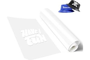 White Htv Heat Transfer Vinyl, 12" x 8ft Iron on Vinyl for Shirts, White Htv Roll Compatible with Cutting Machine, Easy to Cu