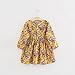 AMA(TM) Baby Girl Kids Cotton Floral Long Sleeve Princess Party Dress (4T, Yellow)